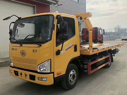 国六解放J6F蓝牌一拖二清障车